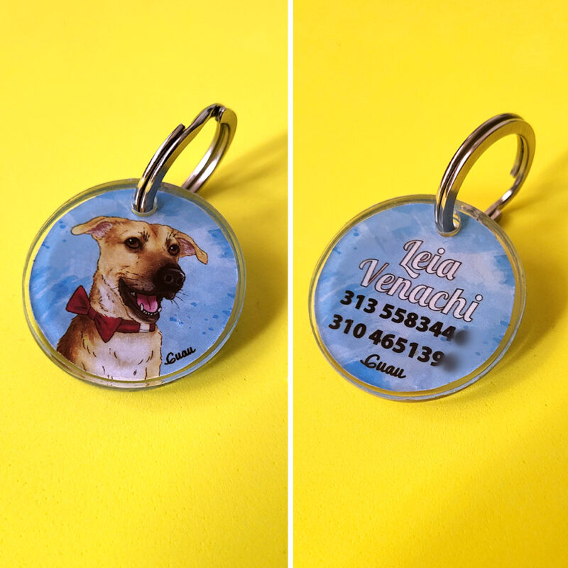Placa de identificación con ilustración